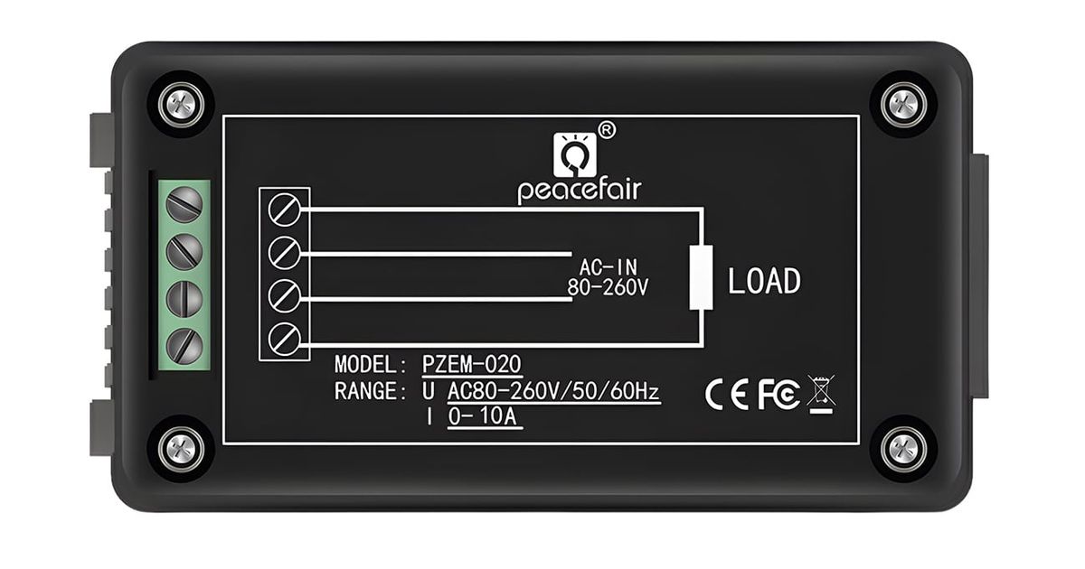 AC Digital Panel Mount Volt, Current and Power Meter with Color Display ...