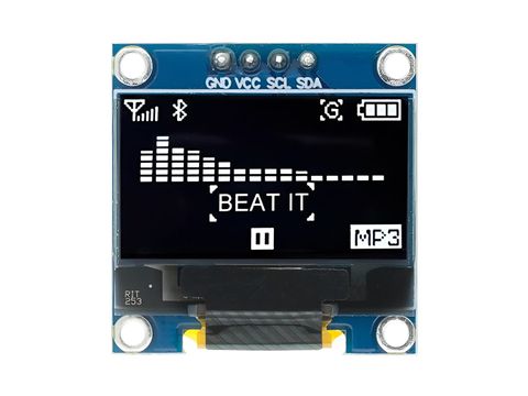 0.96 inch OLED 128x64 Display Board with I2C                White                BlueView image 1