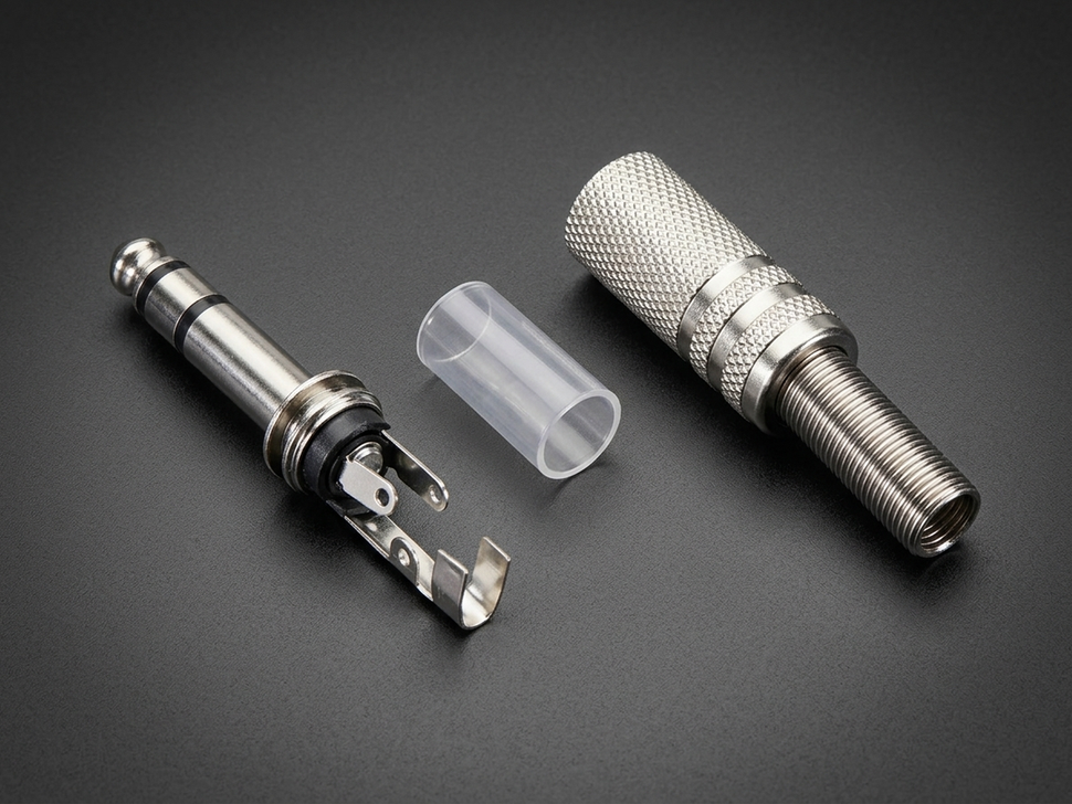 6.35mm 3-Pole (TRS) Stereo Audio Plug - Open