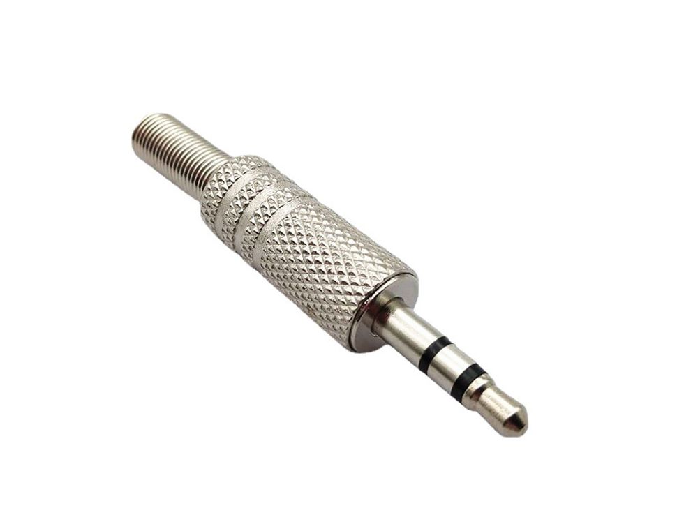 Nickel Plated 3.5mm 3-Pole TRS Stereo Audio Plug