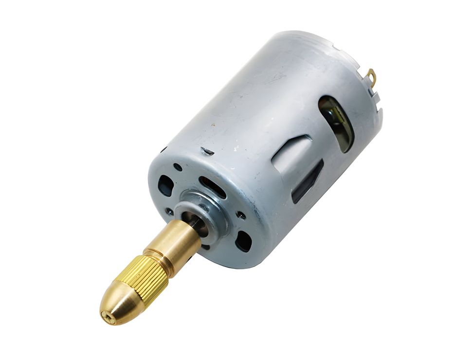 Micro Drill Chuck Mounted on Motor Shaft - 2.35mm