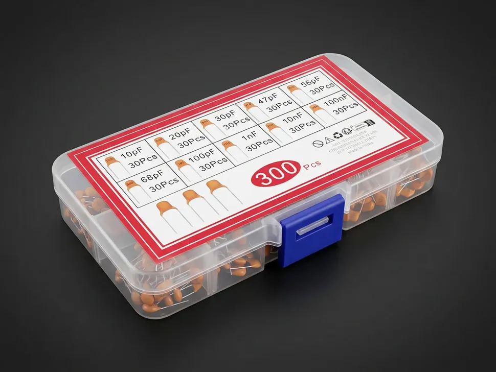 Ceramic Capacitor Assortment Kit - Side Angle View