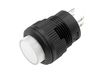 White 16mm Round Panel Mount Momentary Pushbutton with LED - Front